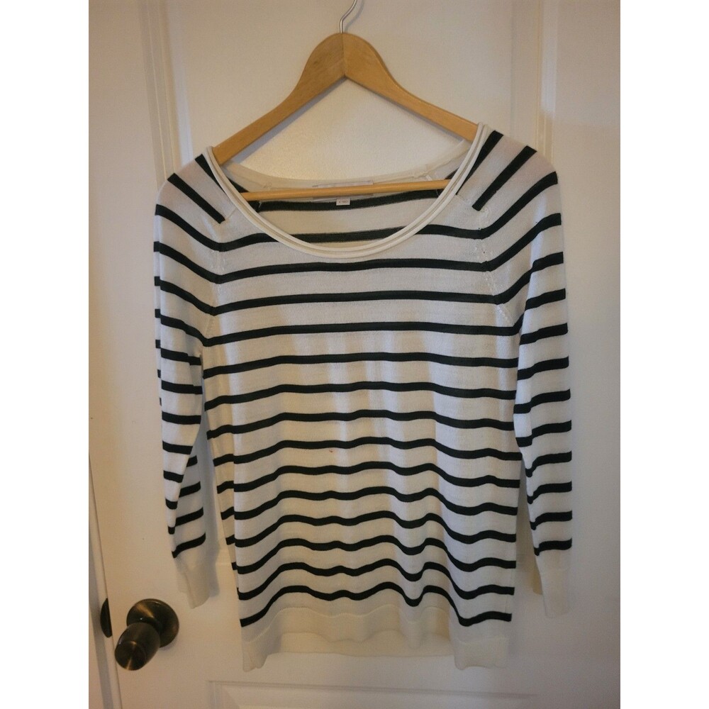 Nautical Coastal Preppy LOFT Women's Striped Shirt With Flowy Sleeves